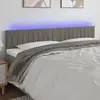 vidaXL Tête de lit à LED Gris clair 160x5x78/88 cm Velours