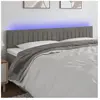 vidaXL Tête de lit à LED Gris clair 180x5x78/88 cm Velours