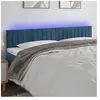 vidaXL Tête de lit à LED Bleu foncé 180x5x78/88 cm Velours