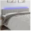 vidaXL Tête de lit à LED Gris clair 180x5x78/88 cm Tissu