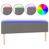 vidaXL Tête de lit à LED Gris foncé 180x5x78/88 cm Tissu