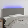 vidaXL Tête de lit à LED Gris foncé 90x5x78/88 cm Tissu