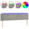 vidaXL Tête de lit à LED Gris clair 180x5x78/88 cm Velours