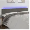 vidaXL Tête de lit à LED Gris foncé 160x5x78/88 cm Velours
