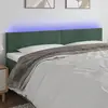 vidaXL Tête de lit à LED Vert foncé 180x5x78/88 cm Velours