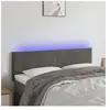 vidaXL Tête de lit à LED Gris foncé 144x5x78/88 cm Velours