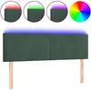 vidaXL Tête de lit à LED Vert foncé 144x5x78/88 cm Velours