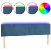 vidaXL Tête de lit à LED Bleu foncé 180x5x78/88 cm Velours