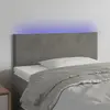 vidaXL Tête de lit à LED Gris clair 100x5x78/88 cm Velours