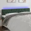 vidaXL Tête de lit à LED Vert foncé 200x7x78/88 cm Velours