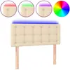 vidaXL Tête de lit à LED Crème 80x5x78/88 cm Tissu