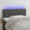 vidaXL Tête de lit à LED Gris foncé 100x7x78/88 cm Velours