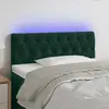 vidaXL Tête de lit à LED Vert foncé 100x7x78/88 cm Velours