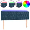 vidaXL Tête de lit à LED Bleu foncé 144x7x78/88 cm Velours