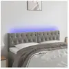vidaXL Tête de lit à LED Gris clair 160x7x78/88 cm Velours