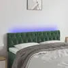 vidaXL Tête de lit à LED Vert foncé 160x7x78/88 cm Velours