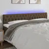 vidaXL Tête de lit à LED Marron foncé 200x7x78/88 cm Tissu