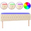 vidaXL Tête de lit à LED Crème 200x7x78/88 cm Tissu
