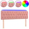vidaXL Tête de lit à LED Rose 160x7x78/88 cm Velours