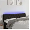vidaXL Tête de lit à LED Noir 160x7x78/88 cm Tissu