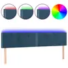 vidaXL Tête de lit à LED Bleu foncé 160x5x78/88 cm Velours