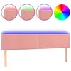 vidaXL Tête de lit à LED Rose 160x5x78/88 cm Velours