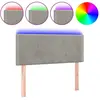 vidaXL Tête de lit à LED Gris clair 100x5x78/88 cm Velours