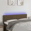 vidaXL Tête de lit à LED Marron Foncé 144x5x78/88 cm Tissu