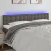 vidaXL Tête de lit à LED Gris 180x5x78/88 cm Similicuir