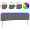 vidaXL Tête de lit à LED Gris 200x5x78/88 cm Similicuir