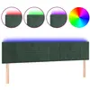 vidaXL Tête de lit à LED Vert foncé 200x5x78/88 cm Velours