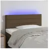 vidaXL Tête de lit à LED Marron Foncé 80x5x78/88 cm Tissu