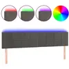 vidaXL Tête de lit à LED Gris foncé 160x5x78/88 cm Velours