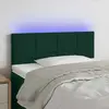 vidaXL Tête de lit à LED Vert foncé 100x5x78/88 cm Velours