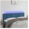 vidaXL Tête de lit à LED Bleu foncé 144x5x78/88 cm Velours