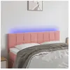 vidaXL Tête de lit à LED Rose 144x5x78/88 cm Velours