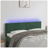 vidaXL Tête de lit à LED Vert foncé 144x5x78/88 cm Velours