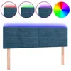 vidaXL Tête de lit à LED Bleu foncé 144x5x78/88 cm Velours