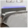 vidaXL Tête de lit à LED Gris foncé 180x5x78/88 cm Velours