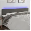 vidaXL Tête de lit à LED Gris foncé 160x5x78/88 cm Velours