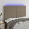 vidaXL Tête de lit à LED Taupe 144x5x118/128 cm Tissu