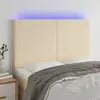 vidaXL Tête de lit à LED Crème 144x5x118/128 cm Tissu
