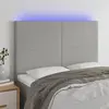 vidaXL Tête de lit à LED Gris clair 144x5x118/128 cm Tissu