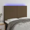 vidaXL Tête de lit à LED Marron foncé 144x5x118/128 cm Tissu