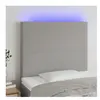 vidaXL Tête de lit à LED Gris clair 80x5x118/128 cm Tissu