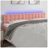 vidaXL Tête de lit à LED Rose 200x5x78/88 cm Velours