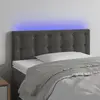 vidaXL Tête de lit à LED Gris foncé 100x5x78/88 cm Velours