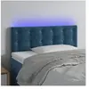 vidaXL Tête de lit à LED Bleu foncé 100x5x78/88 cm Velours