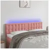 vidaXL Tête de lit à LED Rose 144x5x78/88 cm Velours