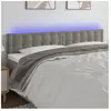 vidaXL Tête de lit à LED Gris clair 160x5x78/88 cm Velours